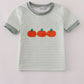 Sage stripe french knot top