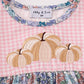 Blue floral pumpkin embroidery ruffle bloomer set
