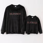 Black velvet blessed embroidery mom&me sweatshirt