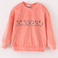 Pink velvet blessed embroidery mom&me sweatshirt