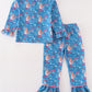 Blue music fan girl pajamas set