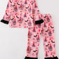 Pink halloween girl pajamas set