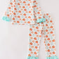 Pumkin print girl pajamas set