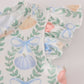 Green bow print ruffle pants set