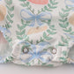 Green bow print embroidery ruffle bubble