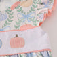 Green bow print embroidery ruffle dress