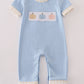 Blue embroidery romper