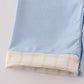 Blue embroidery romper