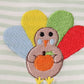 Green turkey embroidery stripe top