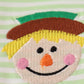 Green scarecrow embroidery stripe top