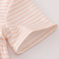 Pumpkin embroidery stripe dress
