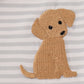 Puppy embroidery stripe dress