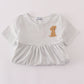Puppy embroidery stripe dress