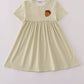 Pinecone embroidery stripe dress