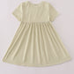 Pinecone embroidery stripe dress