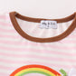 Pink stripe noah's ark animal applique girl set