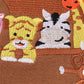 Pink stripe noah's ark animal applique baby set