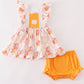 Orange pumpkin applique baby girl set