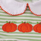 Green stripe embroidery dress