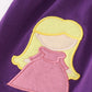 Purple halloween witch applique pants set
