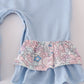 Blue turkey applique ruffle romper