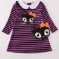 Purple halloween cat stripe dress 2pc set