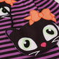 Purple halloween cat stripe dress 2pc set