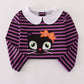 Purple halloween cat stripe dress 2pc set