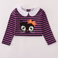 Purple halloween cat stripe dress 2pc set