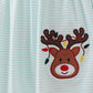 Blue reindeer applique stripe dress