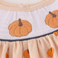 Khaki embroidery smocked ruffle pants set