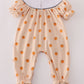Khaki embroidery smocked romper