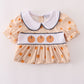 Khaki embroidery smocked dress