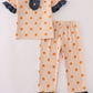 Khaki print ruffle pajamas set