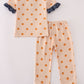 Khaki print ruffle pajamas set
