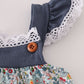 Blue meadow charm lace ruffle bubble