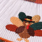 Orange turkey embroidery smocked plaid girl romper