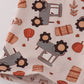 Yellow tractor french knot pants set