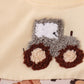 Yellow tractor french knot romper