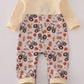 Yellow tractor french knot romper