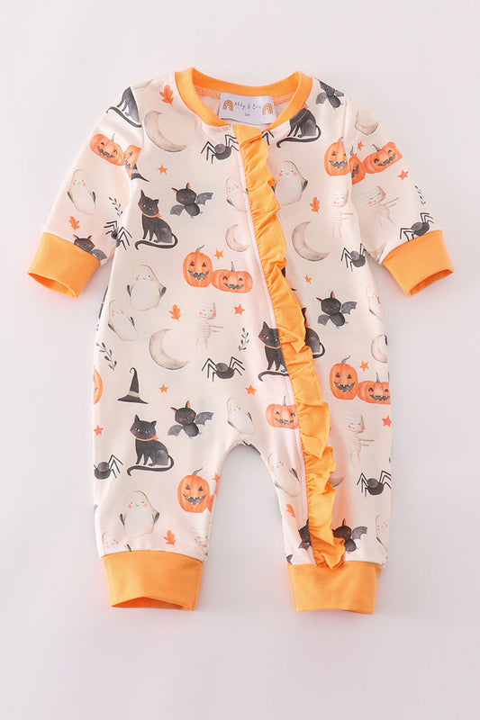 Halloween zip girl romper