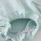 Blue boots embroidery ruffle bubble