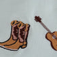 Blue boots embroidery pants set