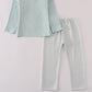 Blue boots embroidery pants set