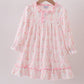 Pink nutcracker print ruffle gown
