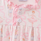 Pink nutcracker print ruffle gown
