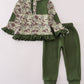 Camouflage print ruffle pants set