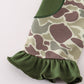 Camouflage print ruffle pants set