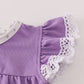 Purple spider embroidery ruffle bubble