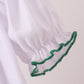White wreath smocked dress